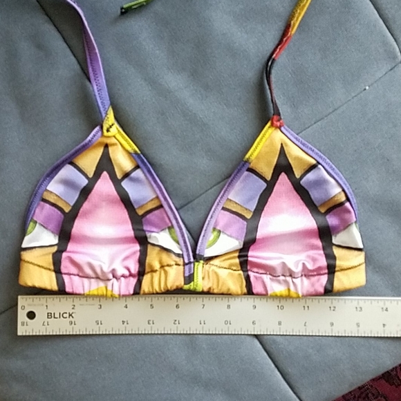 NWOT Italian Colorful Bikini top - Picture 5 of 6